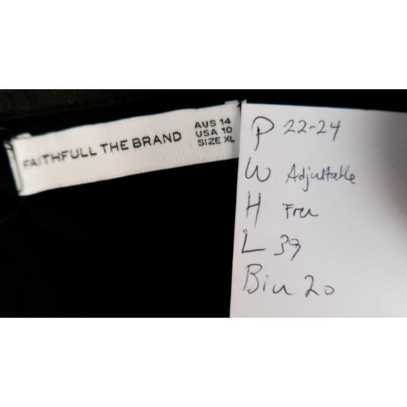 FAITHFULL THE BRAND 'Godiva' Black Linen Wrap Dress US 10 - Picture 12 of 12